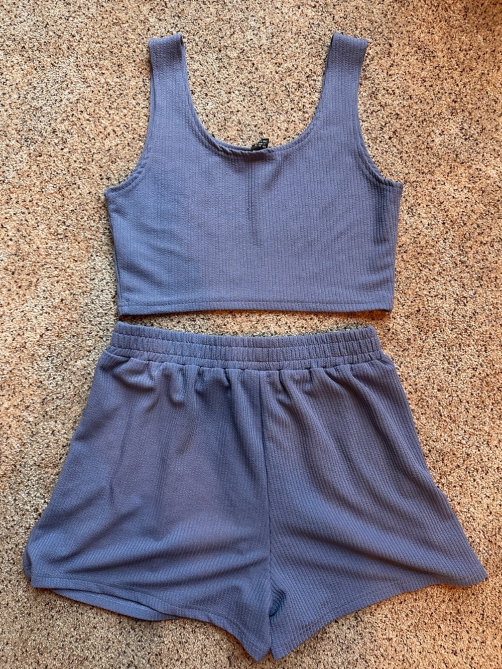 SHEIN Lavender Ribbed Tank Crop Top